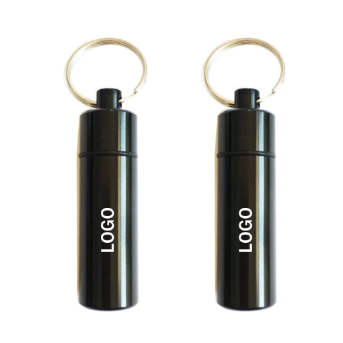 Mini Waterproof Aluminum Pill Box Keychain Geocaching Tube
