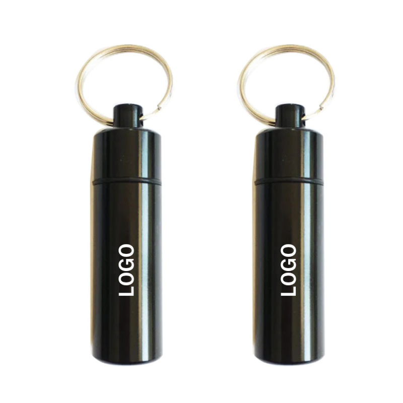 Mini Waterproof Aluminum Pill Box Keychain Geocaching Tube