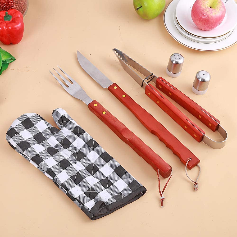 7 Piece BBQ Stainless Steel Utensils