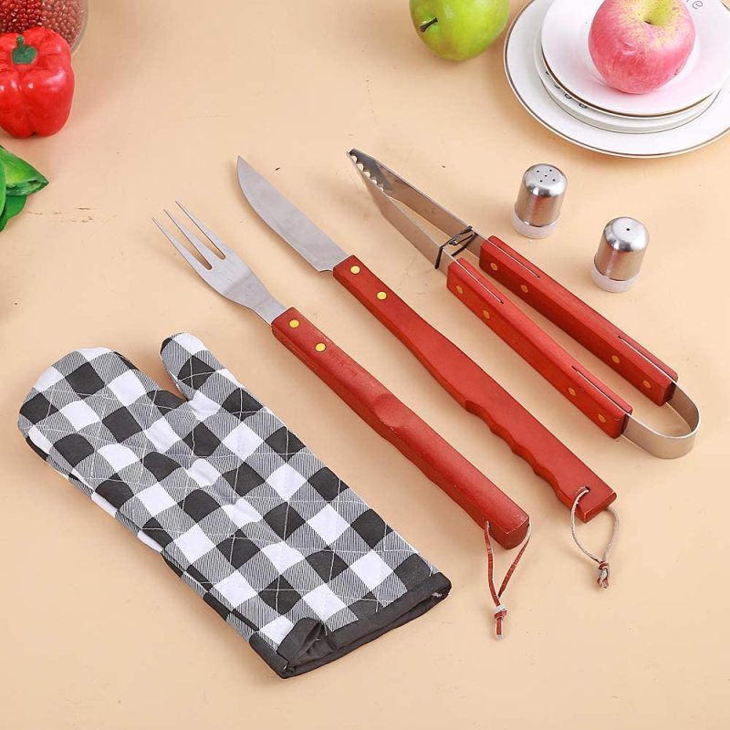 7 Piece BBQ Stainless Steel Utensils