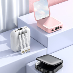 Portable Hand Mirror Power bank with Charging Cable