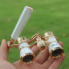 3x25 Retro Opera Glasses-Metal Binocular With Handle