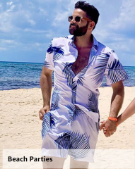 Hawaiian Printed Button Down Short Sleeve