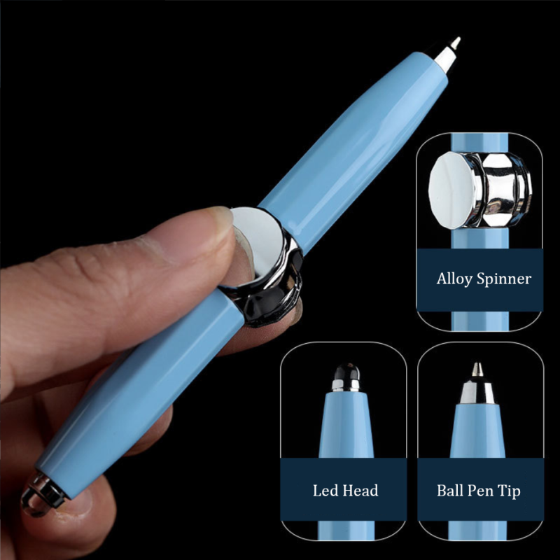 Fidget Pen with LED Light Rotating Ballpoint Pen