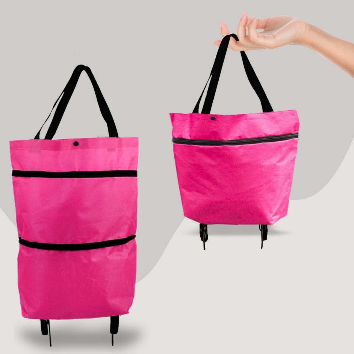 Foldable Shopping Cart for Groceries with Wheels