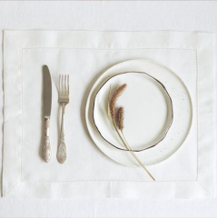 100% Linen Dinner Napkins With Hemstitched