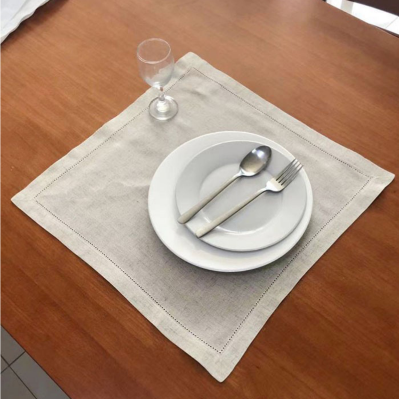 100% Linen Dinner Napkins With Hemstitched