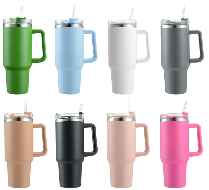 40oz Tumbler With Handle and Straw