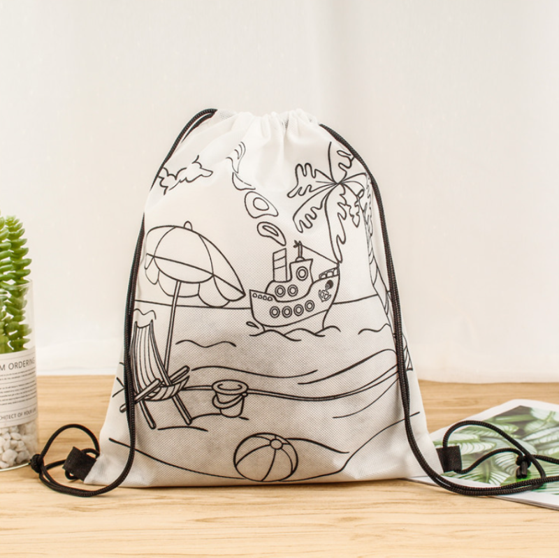 Graffiti Non-Woven Drawstring Backpack