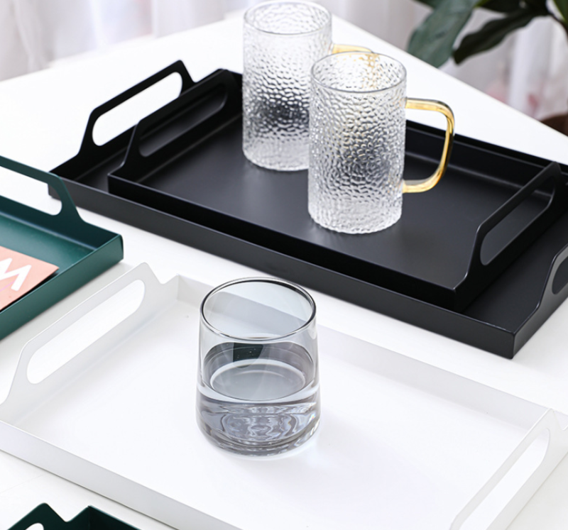 Household Water Cup Wrought Iron Storage Tray