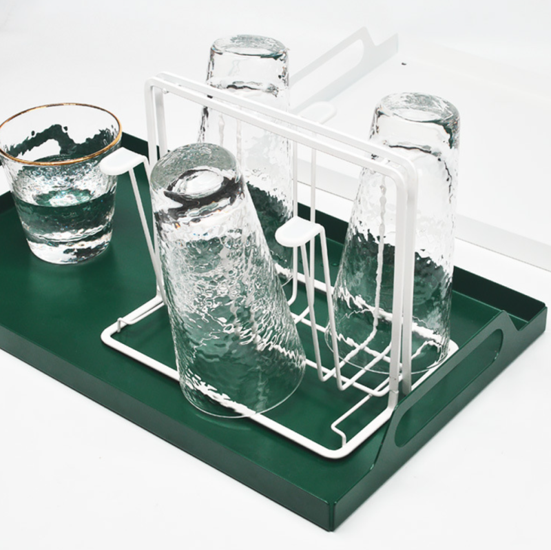 Household Water Cup Wrought Iron Storage Tray