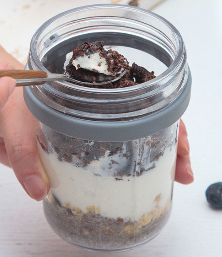 Portable Yogurt Breakfast Cup Glass Sealed Jar 350ML