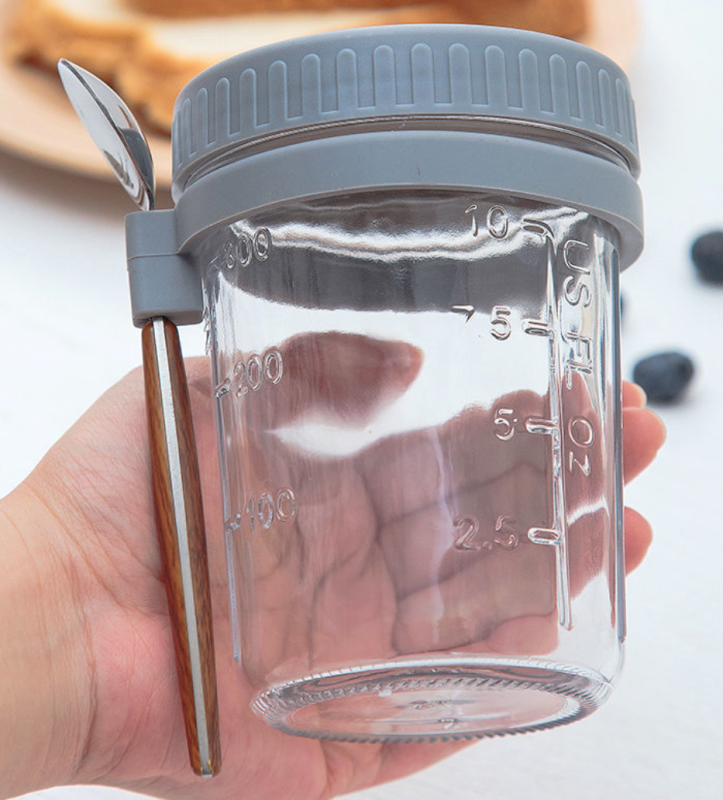 Portable Yogurt Breakfast Cup Glass Sealed Jar 350ML