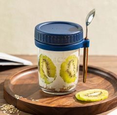 Portable Yogurt Breakfast Cup Glass Sealed Jar 350ML