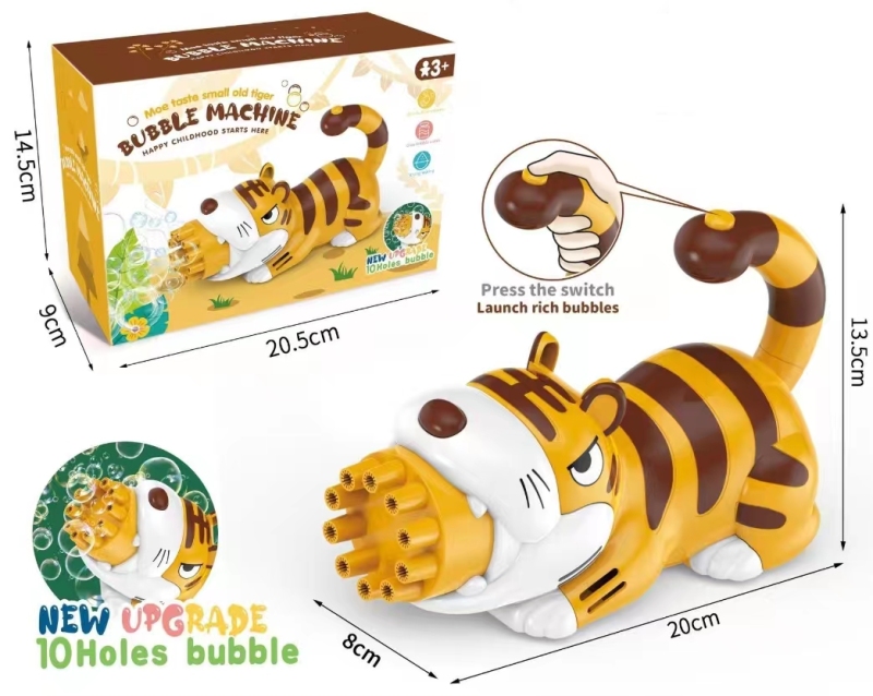 Children's Handheld Electric Cartoon Bubble Gun with Light