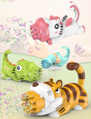 Children's Handheld Electric Cartoon Bubble Gun with Light