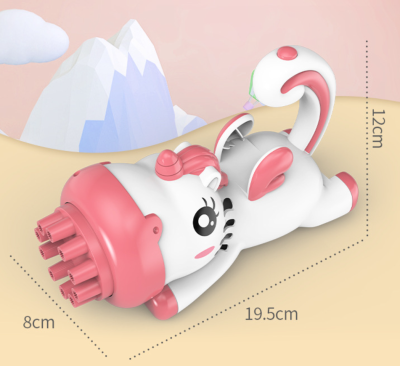 Children's Handheld Electric Cartoon Bubble Gun with Light