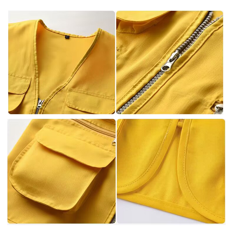 Outdoor Multi-Pocket Volunteer Work Vest with Zipper