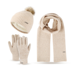Winter Hat Gloves Scarf Set 3 in 1