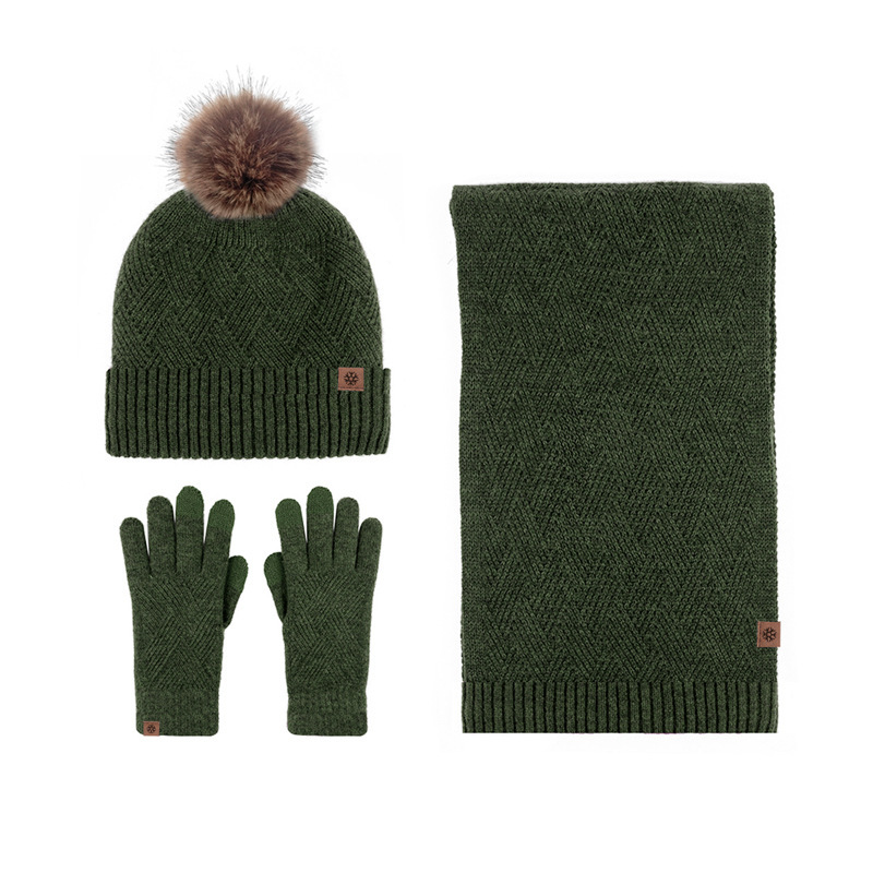 Winter Hat Gloves Scarf Set 3 in 1