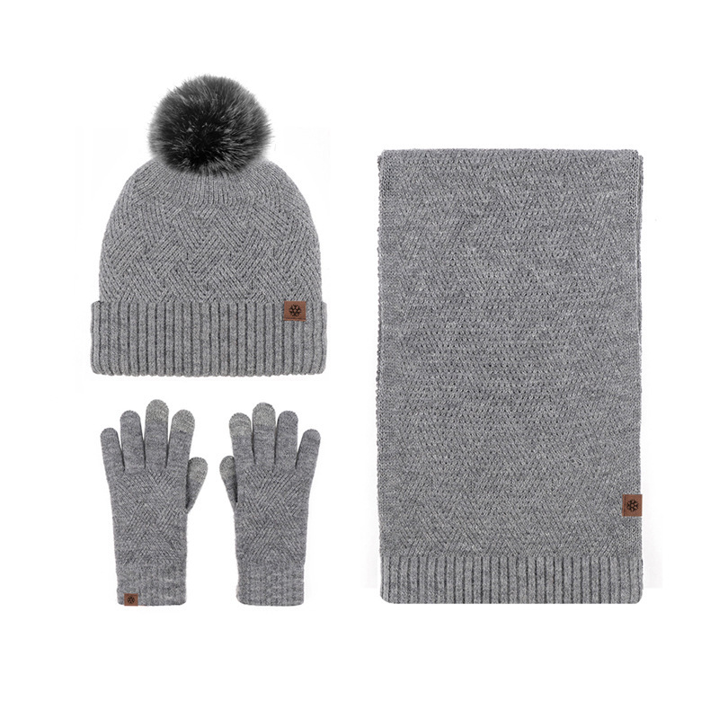 Winter Hat Gloves Scarf Set 3 in 1