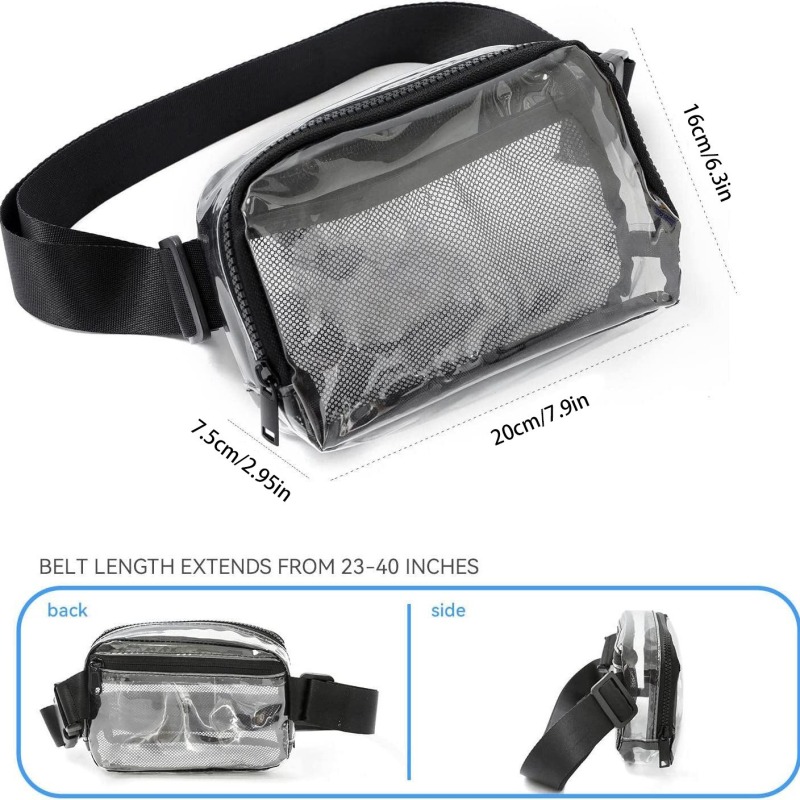 Clear Fanny Pack Belt Bag, Stadium Approved Waist Pack
