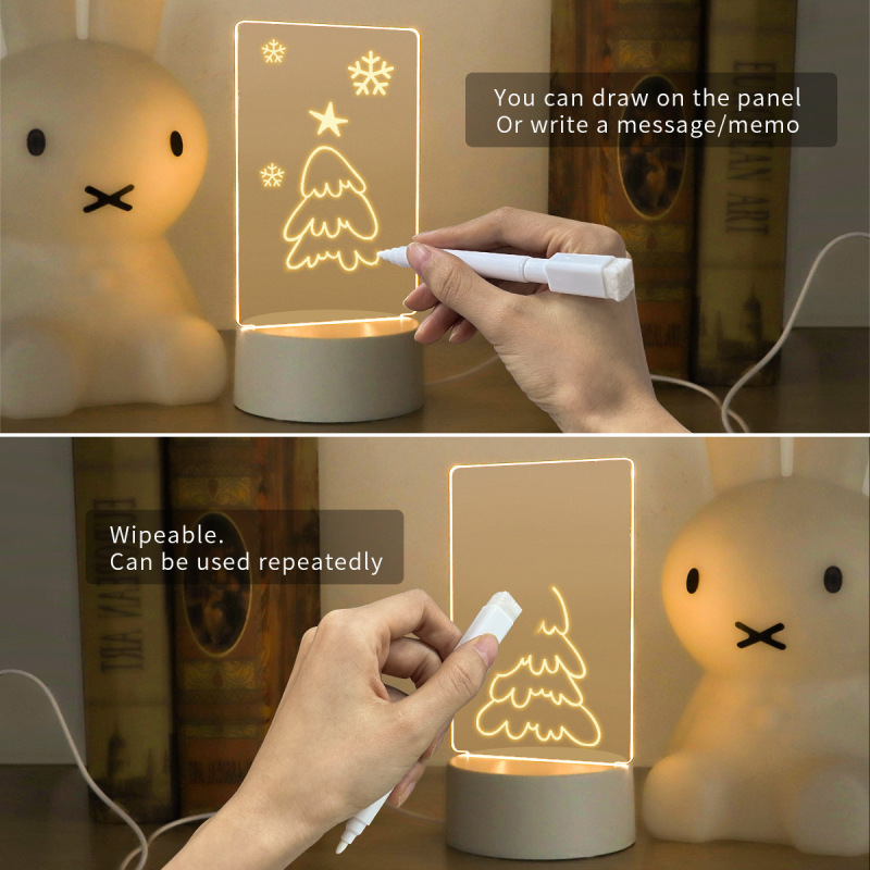 Acrylic Writing Pad With Pen Led Light