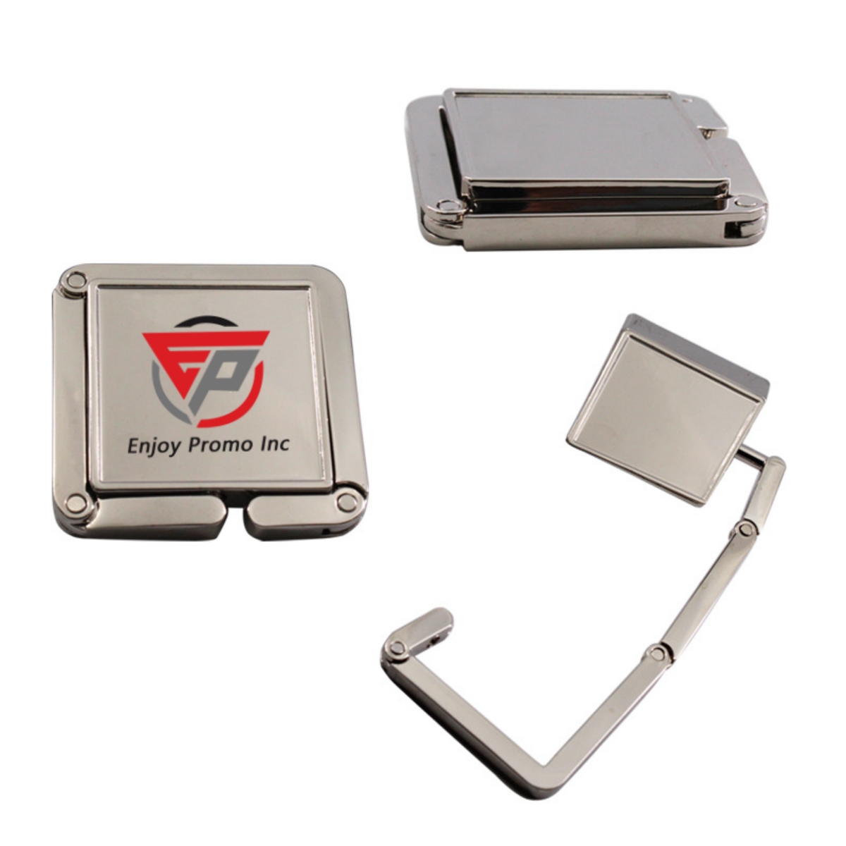 Compact Square Zinc Alloy Hanging Bag Hook and Bag Holder