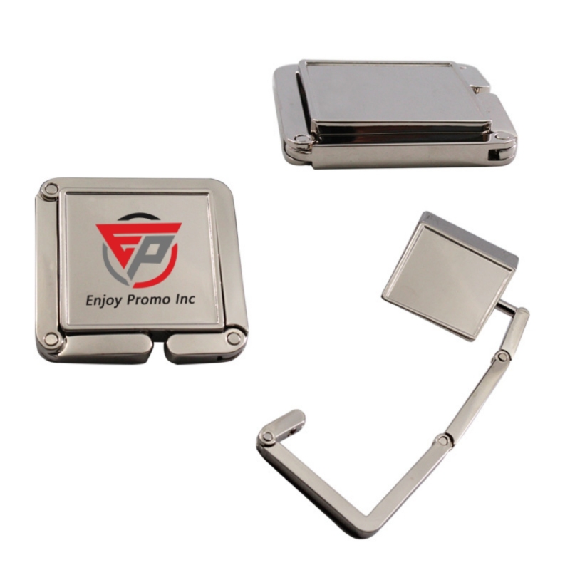 Compact Square Zinc Alloy Hanging Bag Hook and Bag Holder