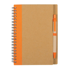Custom Kraft Thick Paper Spiral Notebook with Pen, 120 Pages