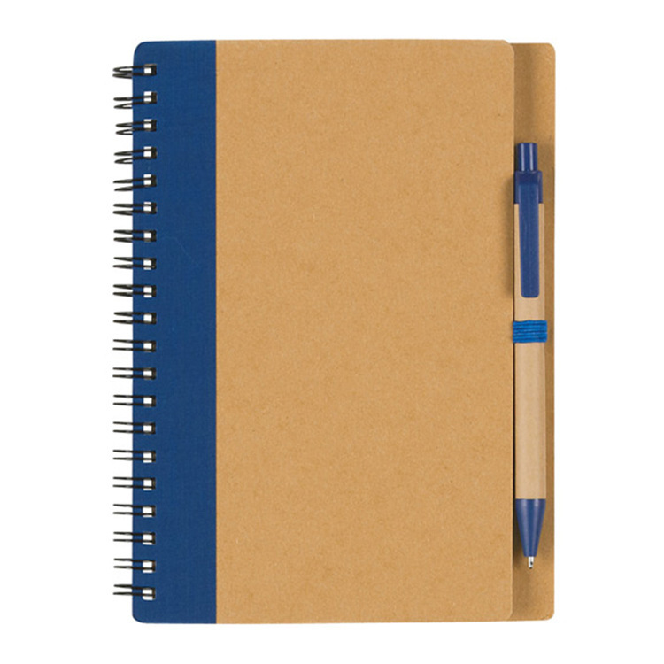 Custom Kraft Thick Paper Spiral Notebook with Pen, 120 Pages