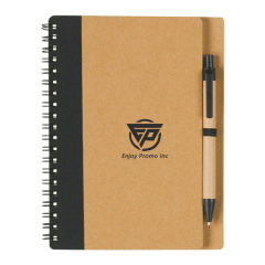 Custom Kraft Thick Paper Spiral Notebook with Pen, 120 Pages