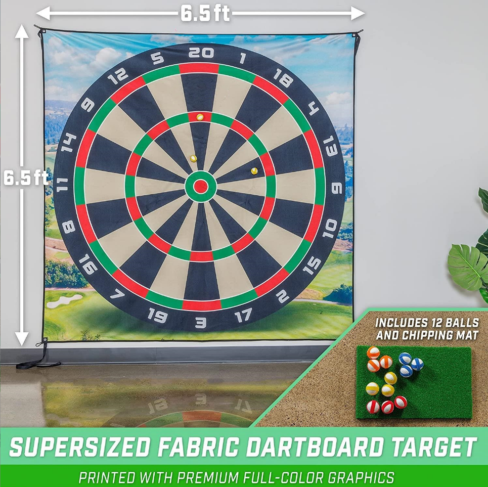 Golf Chipping Game with Sticky Balls and Darts