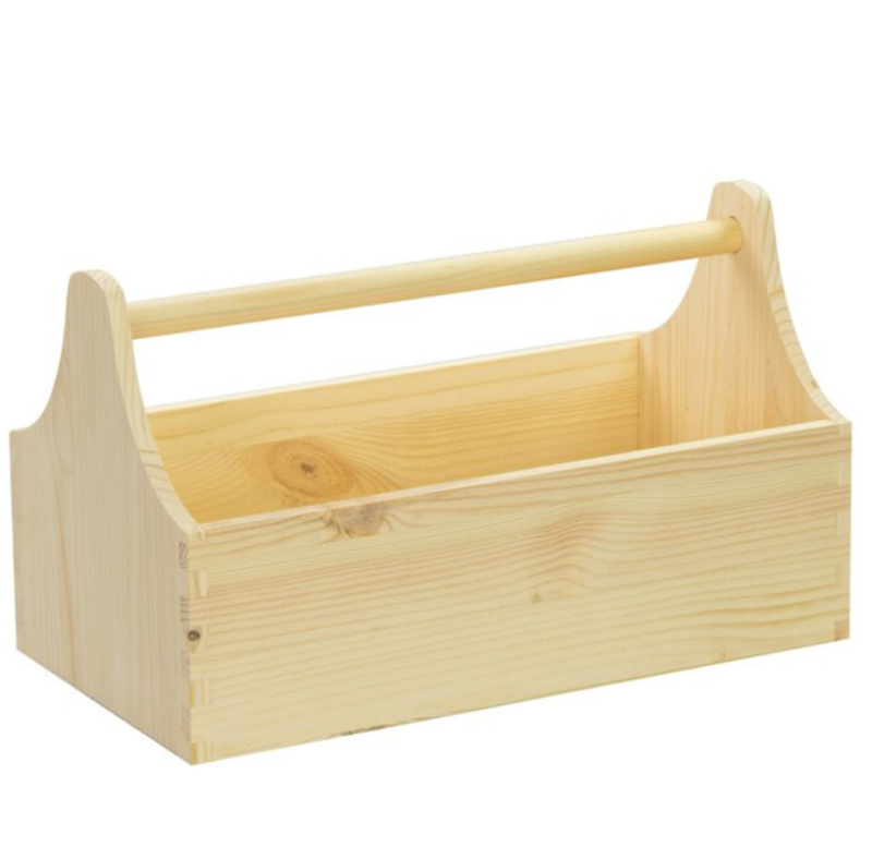 Gift Basket With Handles Wooden Toolbox Tote Baske