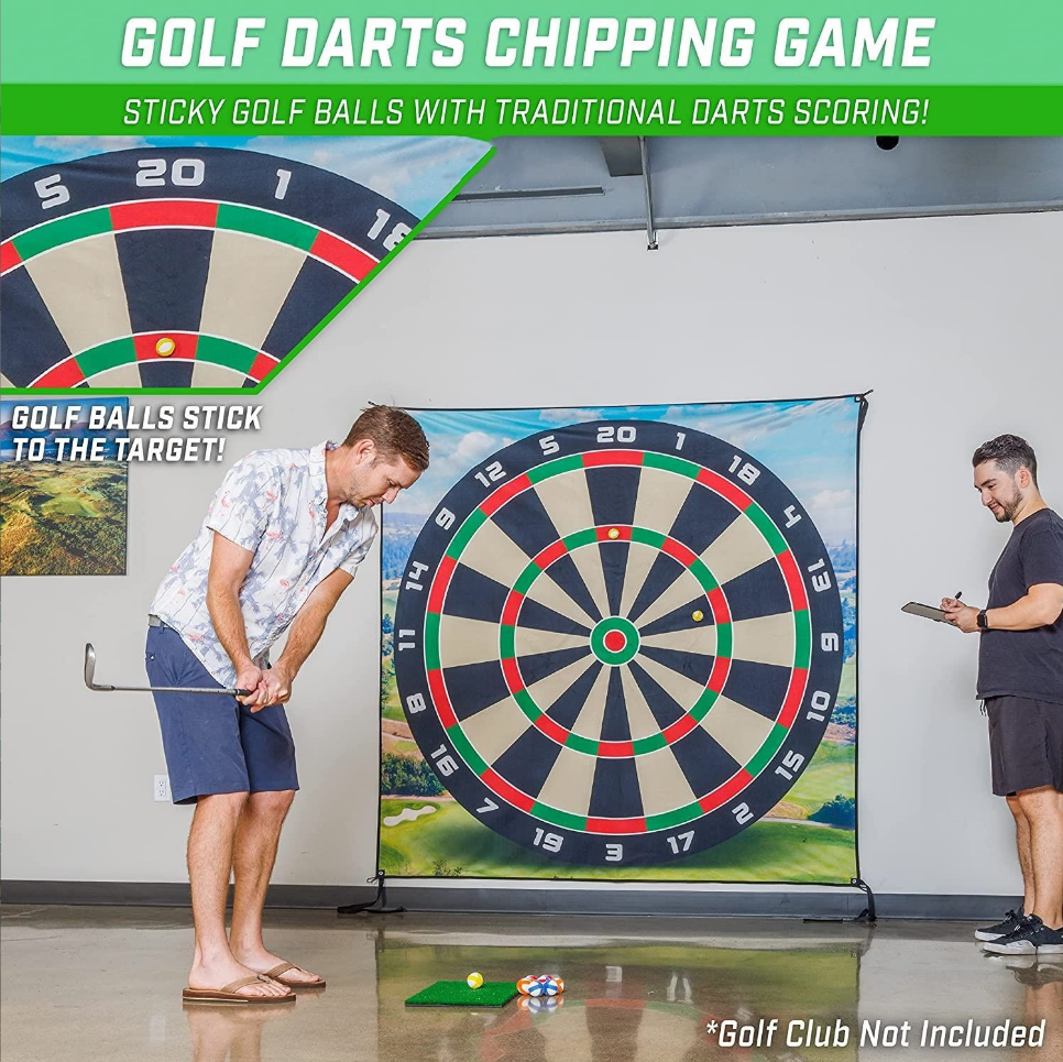 Golf Chipping Game with Sticky Balls and Darts