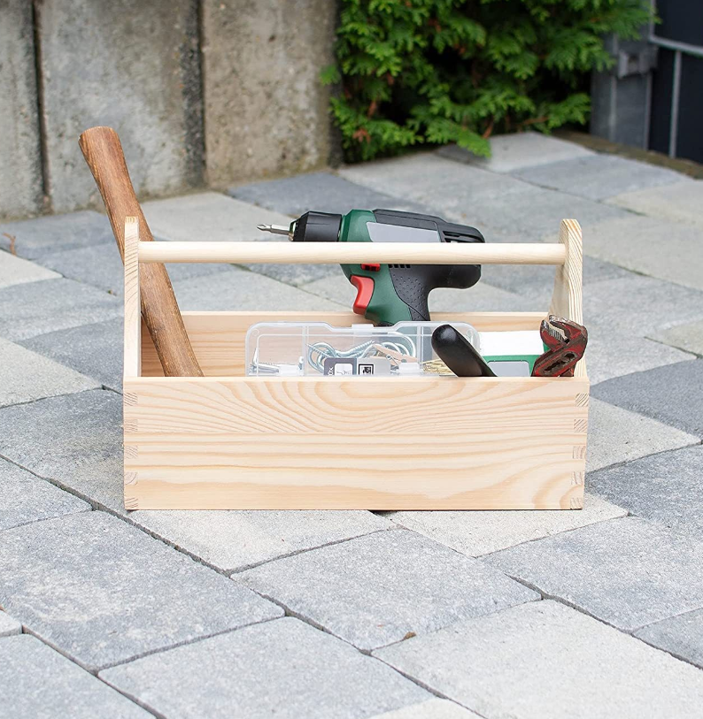 Gift Basket With Handles Wooden Toolbox Tote Baske