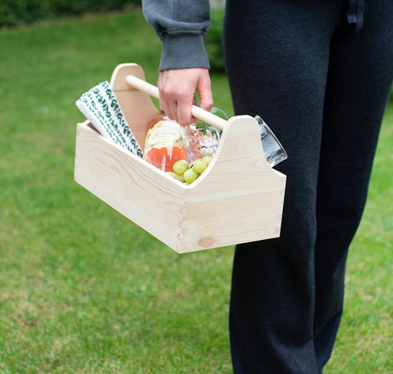 Gift Basket With Handles Wooden Toolbox Tote Baske