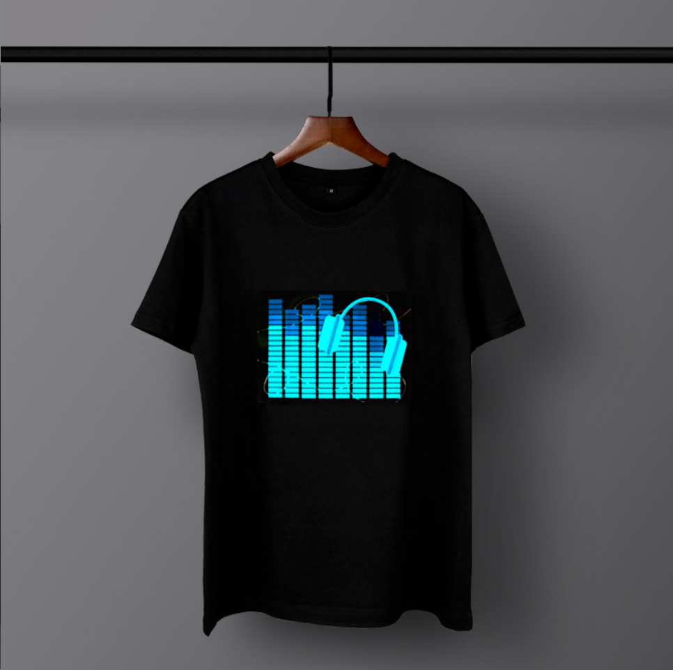 LED T Shirt Sound Activated Light Up Rave Shirts