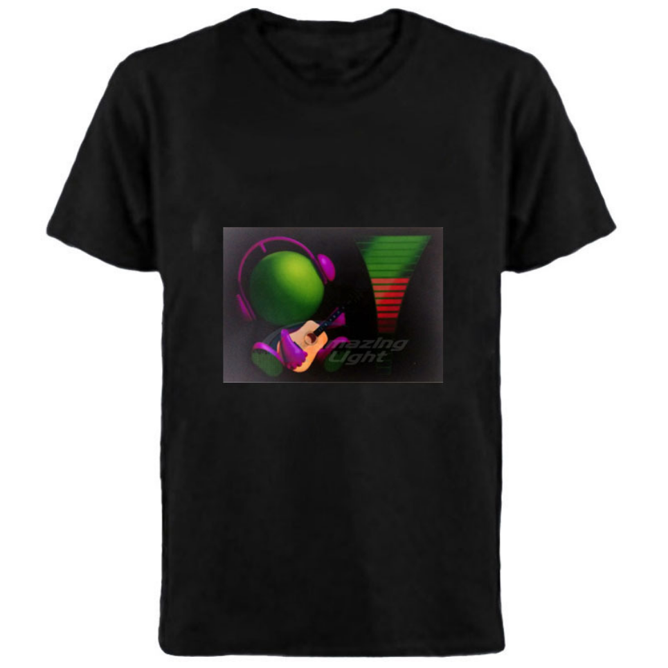 LED T Shirt Sound Activated Light Up Rave Shirts