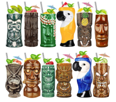 Bar Tiki Cocktail Glass Hawaiian Ceramic Mug