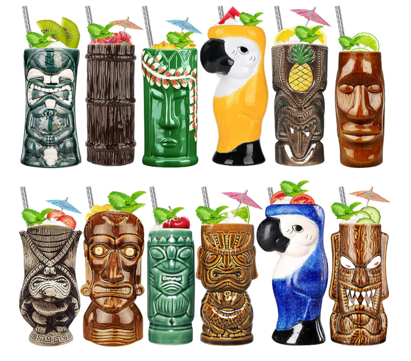 Bar Tiki Cocktail Glass Hawaiian Ceramic Mug
