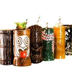 Bar Tiki Cocktail Glass Hawaiian Ceramic Mug