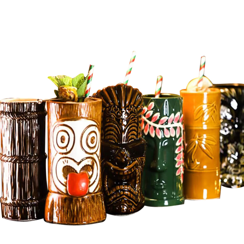 Bar Tiki Cocktail Glass Hawaiian Ceramic Mug