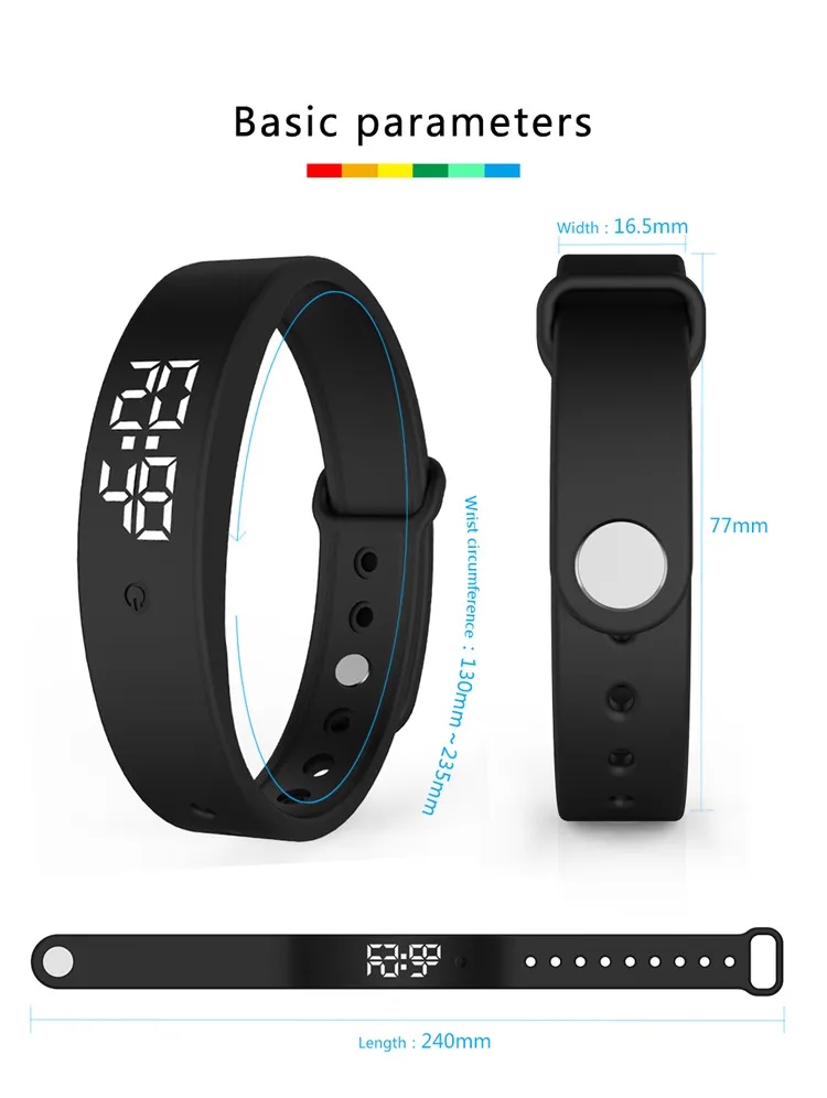 Vibration Reminder Silicone Smart Bracelet