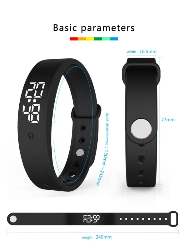 Vibration Reminder Silicone Smart Bracelet