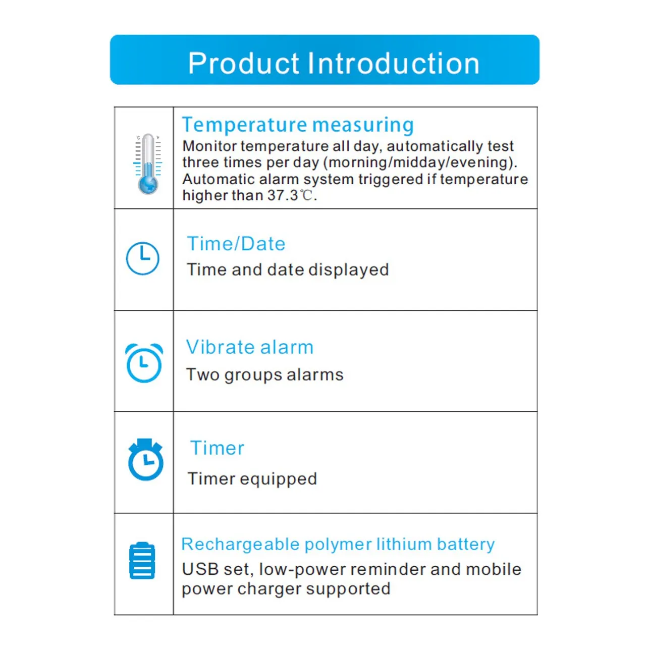 Vibration Reminder Silicone Smart Bracelet