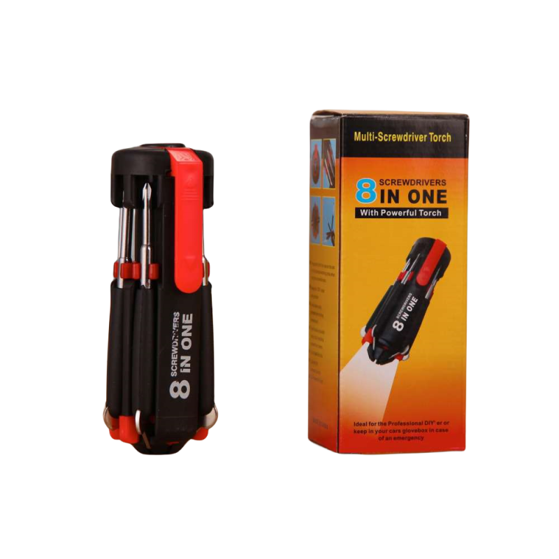 Multifunctional 8-in-1 Screwdrivers Tool with Flashlight