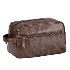Soft PU Zipped Travel Toiletry Bag