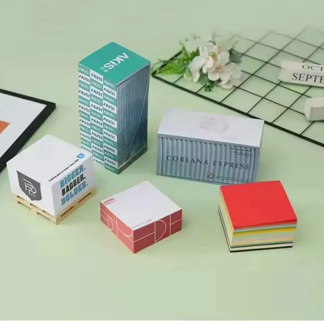 Memo Sticky Notes w/ Wood Pallet-750-Sheet Cube