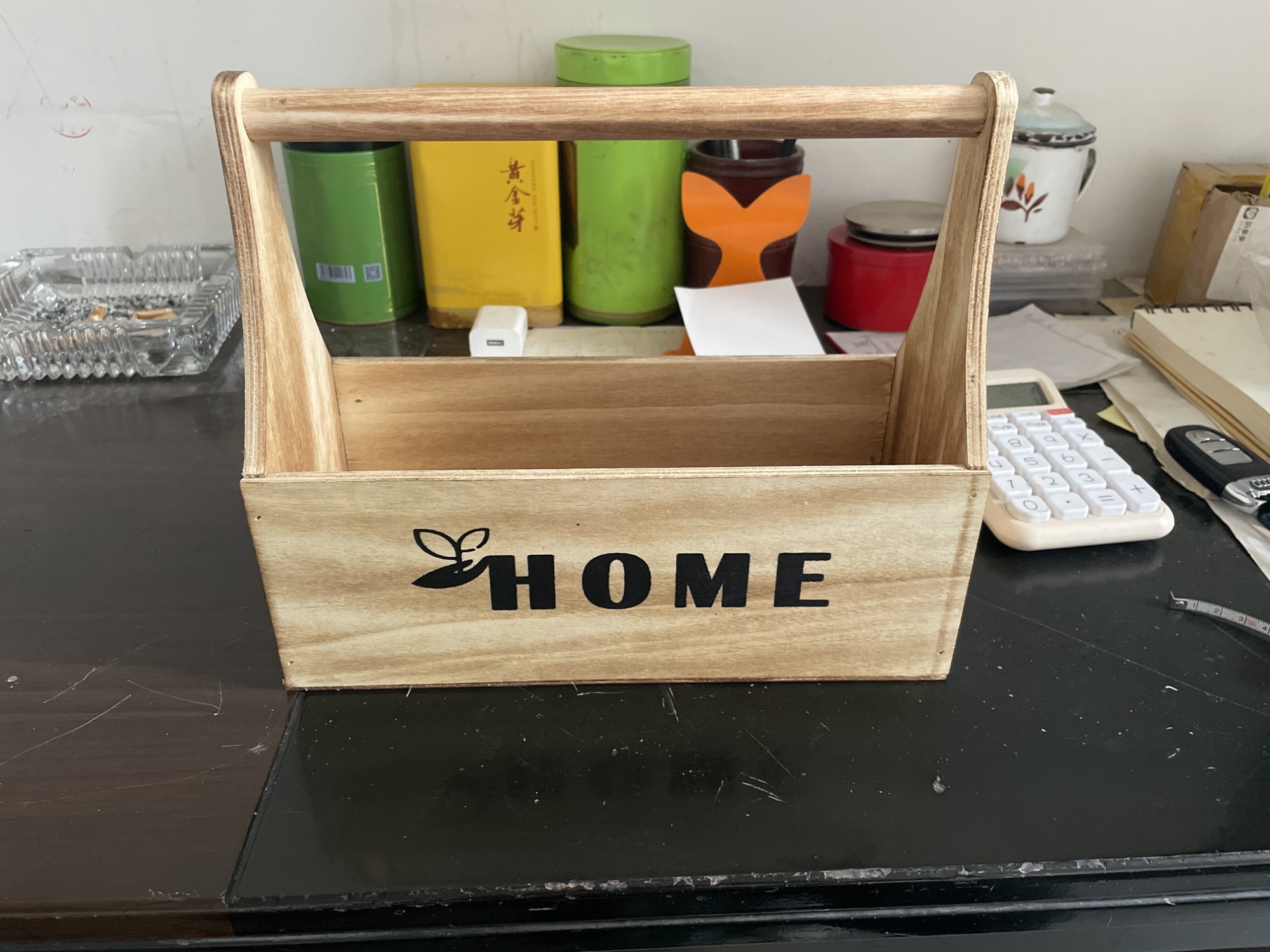 Gift Basket With Handles Wooden Toolbox Tote Baske